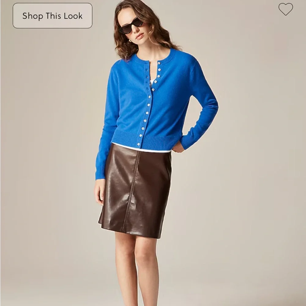 J. Crew Women's Blue Cashmere Button Down Sweater (2025 fall) - Picture 5 of 6